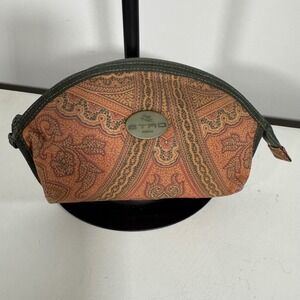 Etro Paisley Print Cosmetic Makeup Bag Pouch Zip Clutch Travel Toiletry